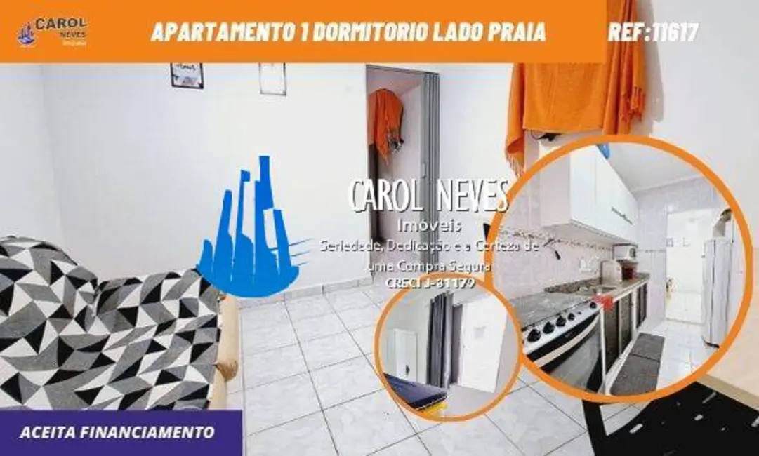 Foto 1 de Kitnet com 1 quarto à venda, 36m2 em Guilhermina, Praia Grande - SP