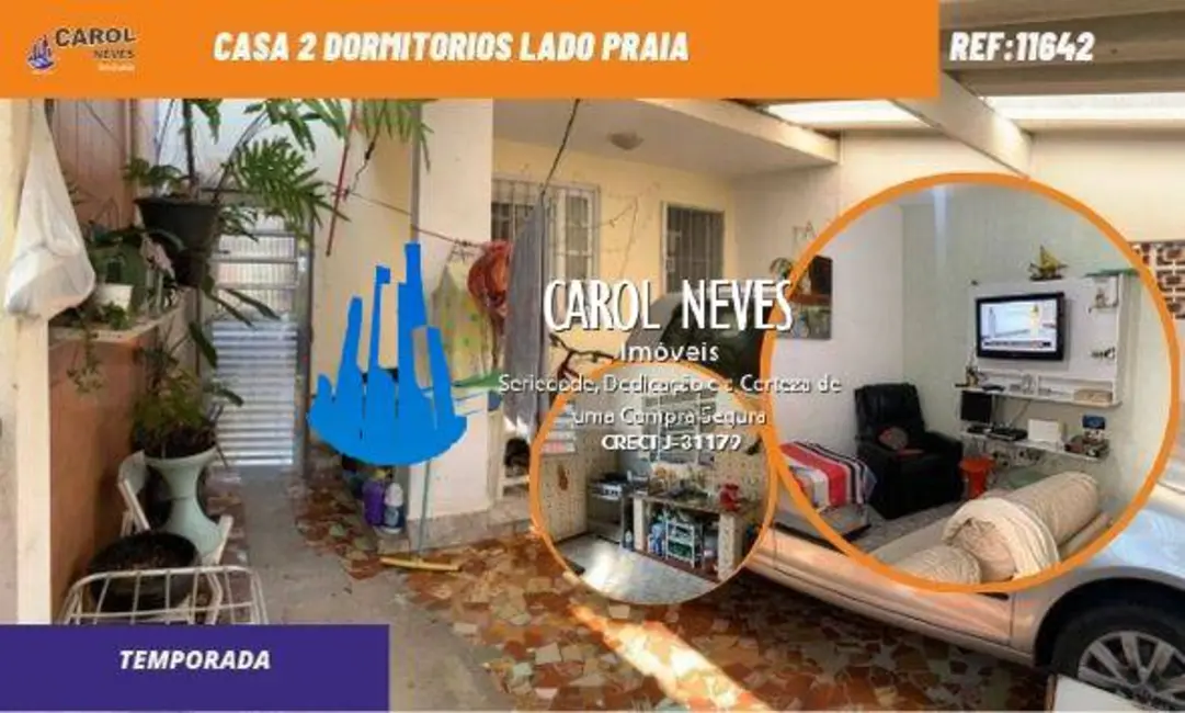 Foto 1 de Casa com 2 quartos para alugar, 60m2 em Mongagua - SP