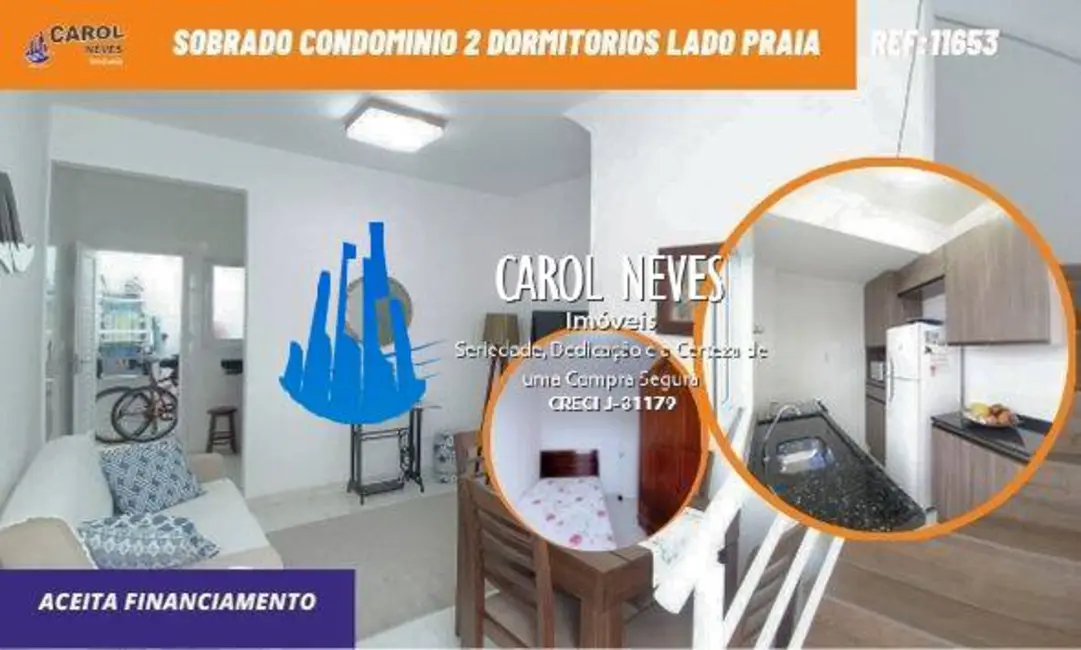 Foto 1 de Sobrado com 2 quartos à venda, 58m2 em Aviação, Praia Grande - SP