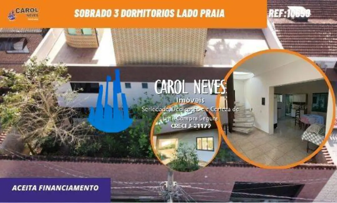 Foto 1 de Sobrado com 3 quartos à venda, 233m2 em Mongagua - SP