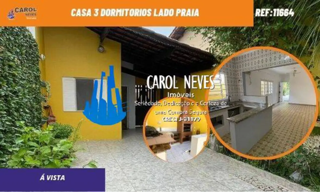 Foto 1 de Casa com 3 quartos à venda, 80m2 em Mongagua - SP