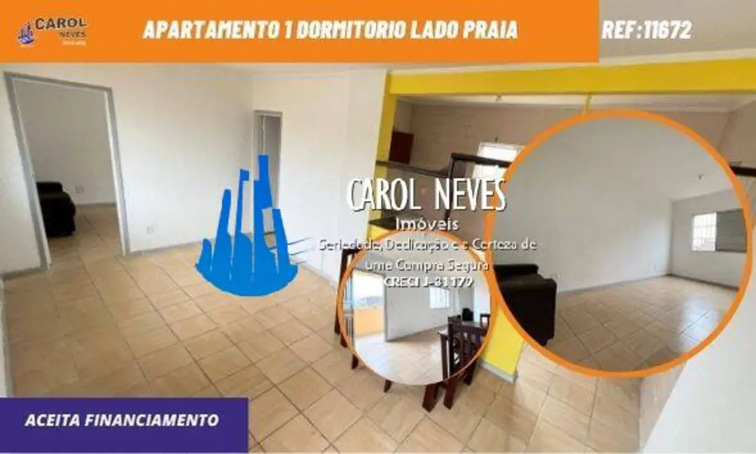 Foto 1 de Apartamento com 1 quarto à venda, 54m2 em Mongagua - SP