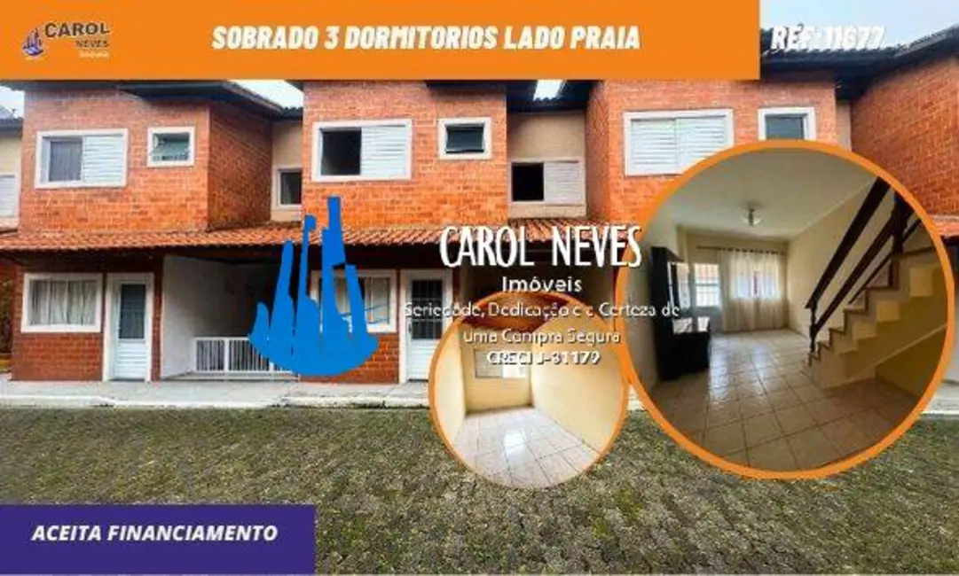 Foto 1 de Sobrado com 3 quartos à venda, 97m2 em Mongagua - SP