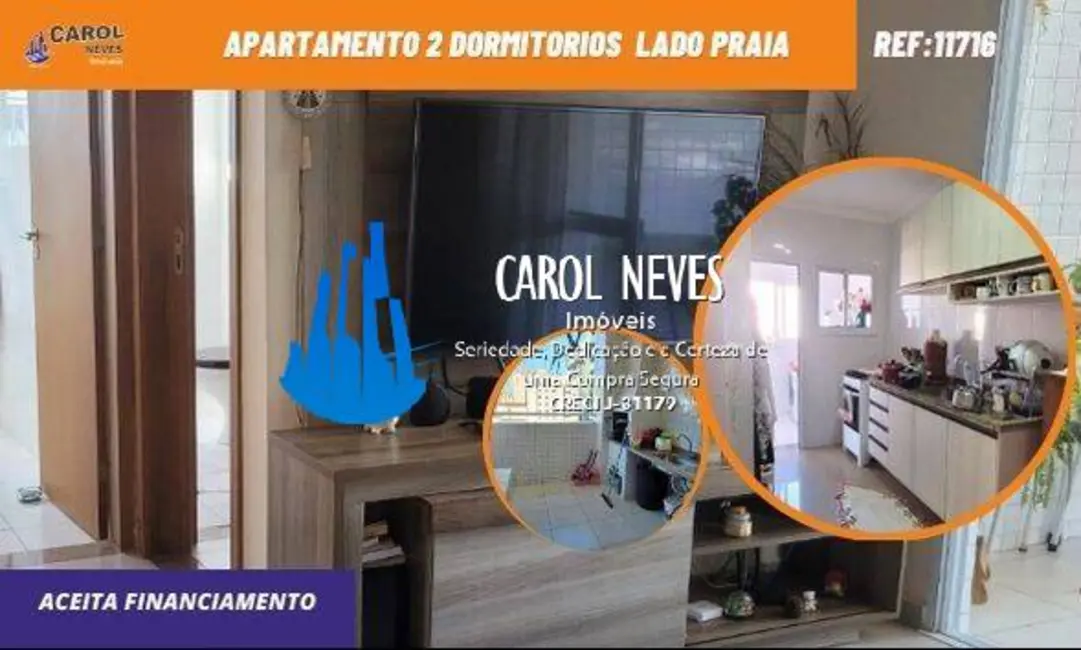 Foto 1 de Apartamento com 2 quartos à venda, 80m2 em Centro, Mongagua - SP