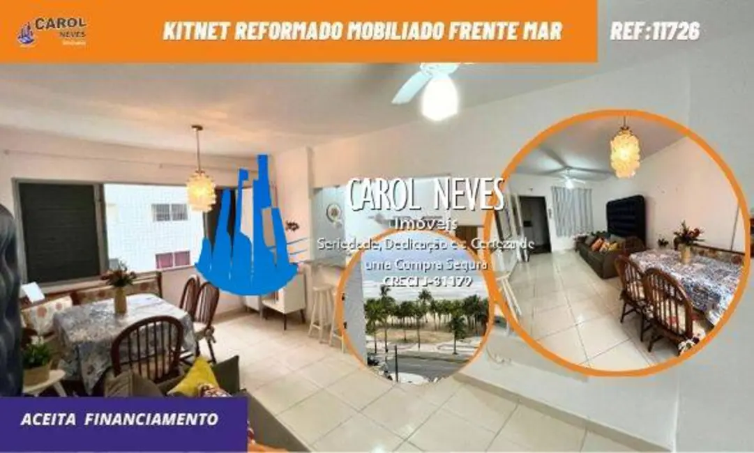 Foto 1 de Kitnet com 1 quarto à venda, 38m2 em Tupi, Praia Grande - SP