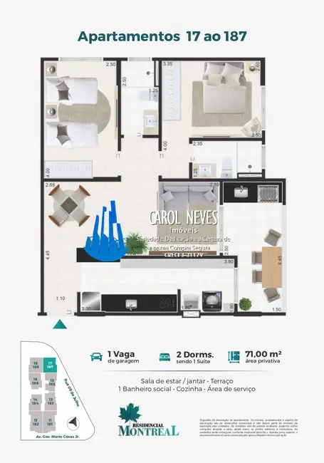 Foto 9 de Apartamento com 3 quartos à venda, 97m2 em Mongagua - SP