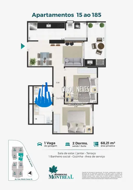 Foto 7 de Apartamento com 3 quartos à venda, 97m2 em Mongagua - SP