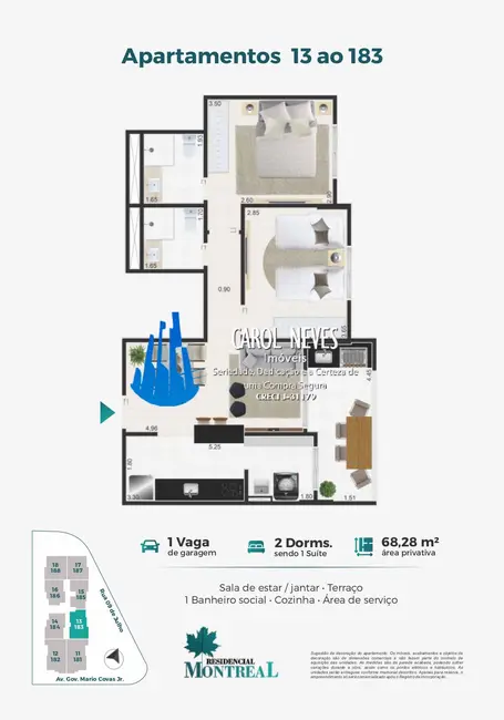 Foto 5 de Apartamento com 3 quartos à venda, 97m2 em Mongagua - SP