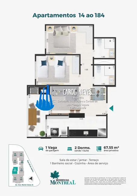 Foto 6 de Apartamento com 3 quartos à venda, 97m2 em Mongagua - SP
