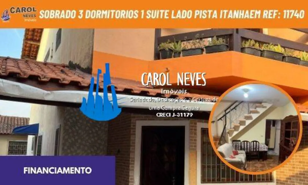 Foto 1 de Sobrado com 3 quartos à venda, 150m2 em Itanhaem - SP