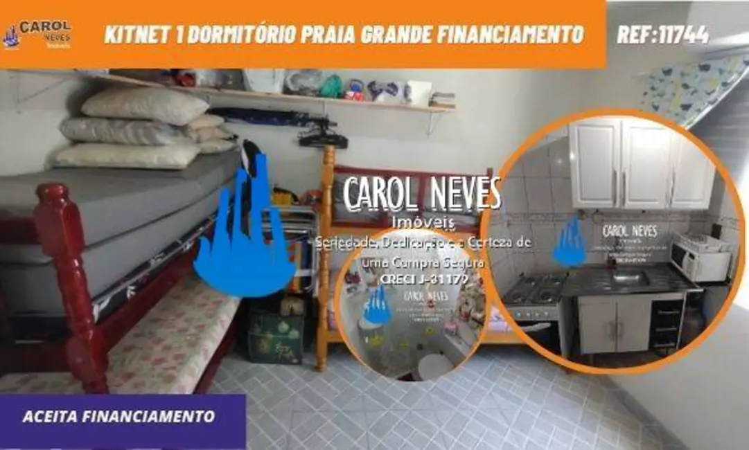 Foto 1 de Kitnet com 1 quarto à venda, 22m2 em Ocian, Praia Grande - SP