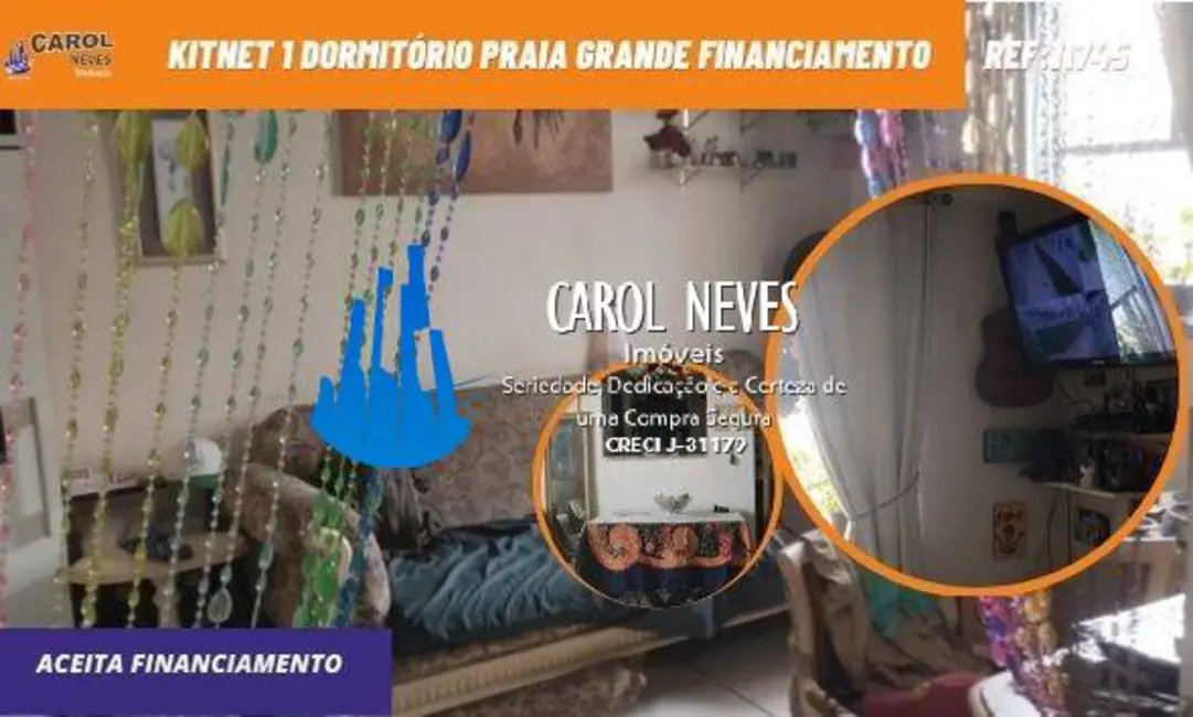 Foto 1 de Kitnet com 1 quarto à venda, 20m2 em Ocian, Praia Grande - SP