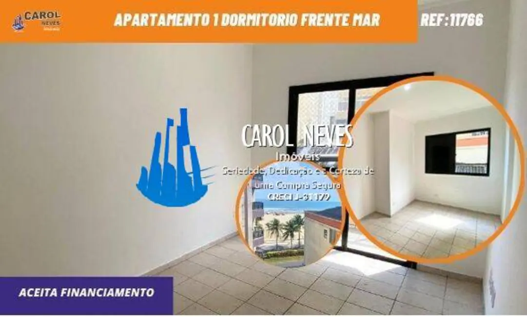 Foto 1 de Apartamento com 1 quarto à venda, 47m2 em Aviação, Praia Grande - SP