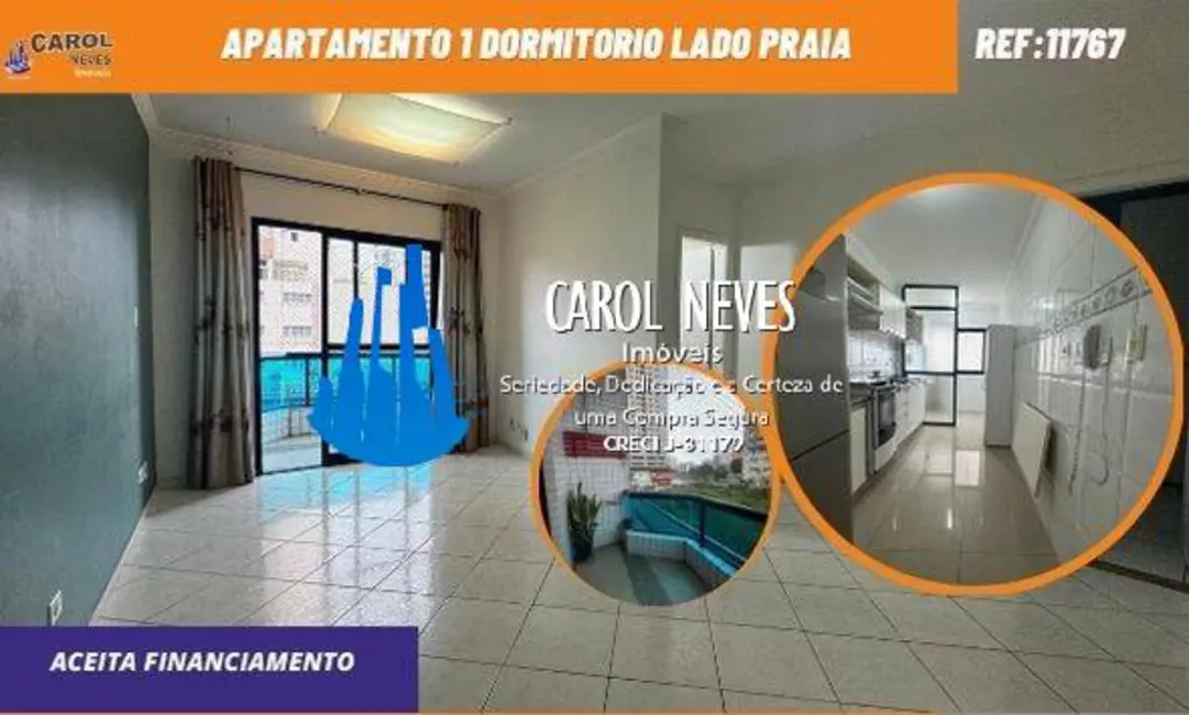 Apartamento com 1 quarto à venda, 63m2 em Guilhermina, Praia Grande - SP - imagem 1 Foto 1 de Apartamento com 1 quarto à venda, 63m2 em Guilhermina, Praia Grande - SP