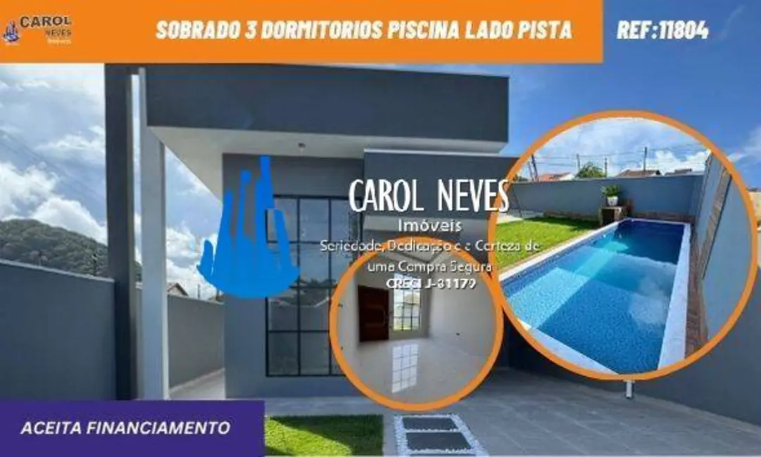 Foto 1 de Sobrado com 3 quartos à venda em Mongagua - SP