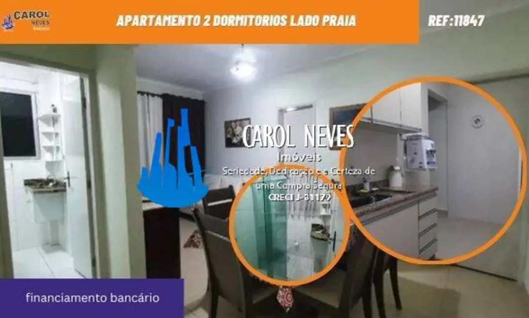 Foto 1 de Apartamento com 2 quartos à venda, 60m2 em Ocian, Praia Grande - SP