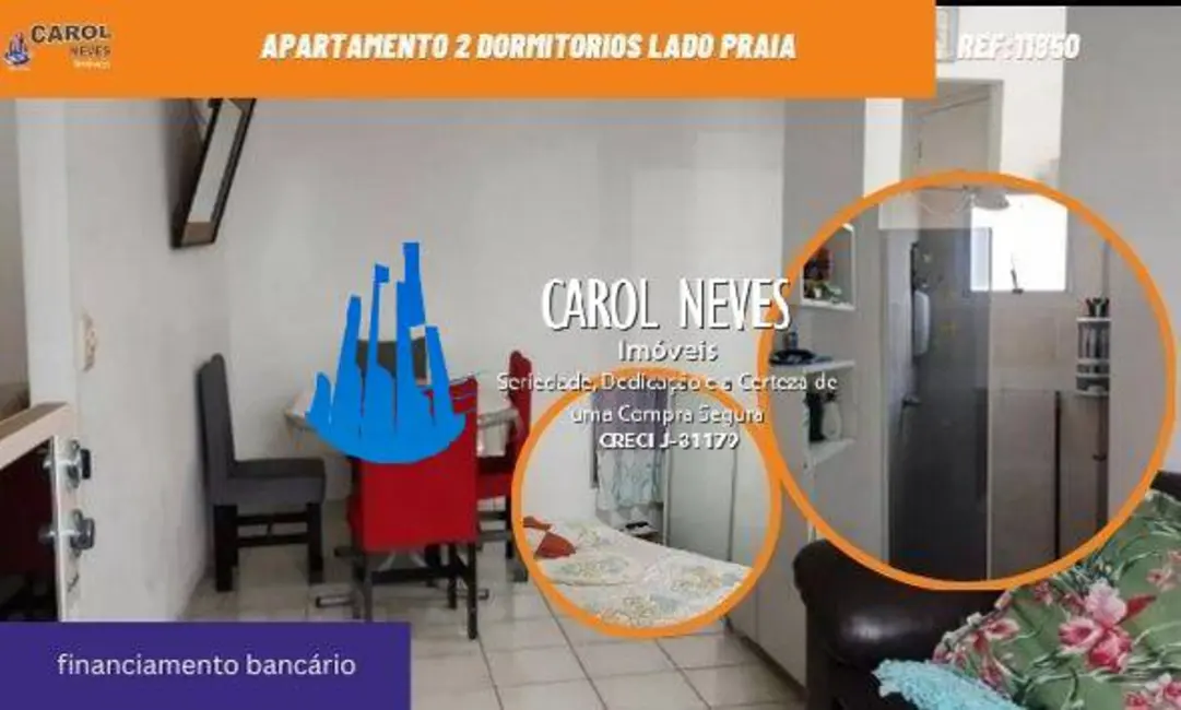 Foto 1 de Apartamento com 2 quartos à venda, 57m2 em Mirim, Praia Grande - SP