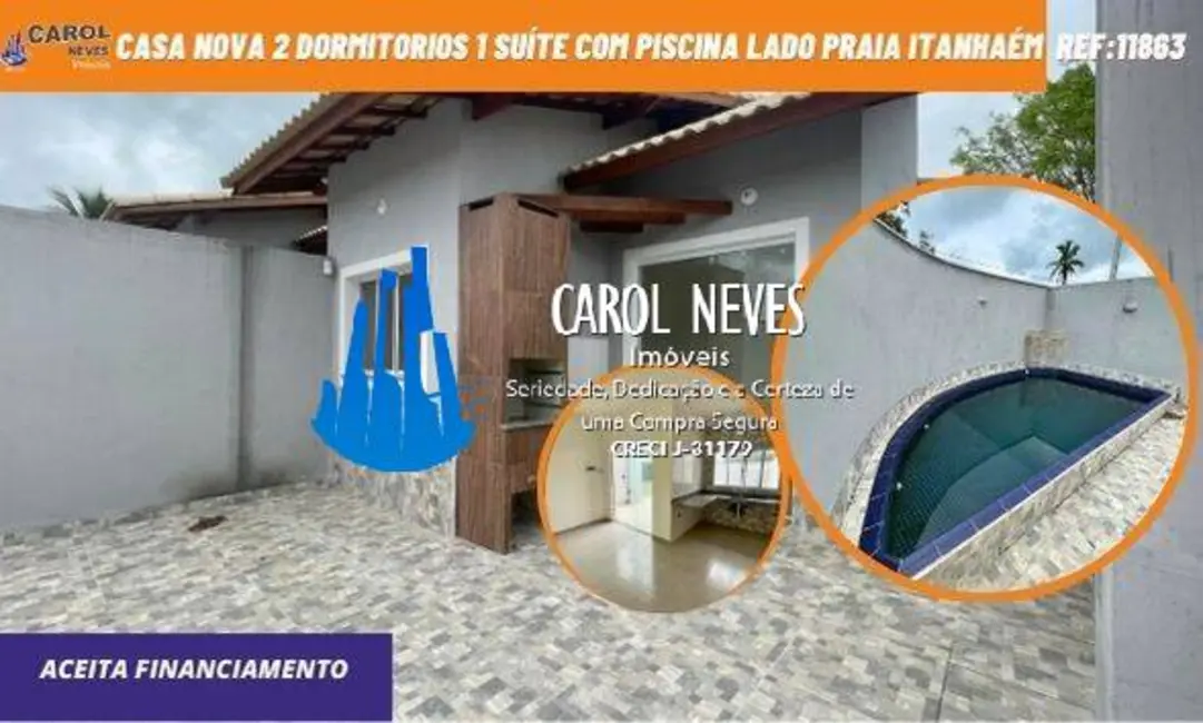 Casa com 2 quartos à venda, 54m2 em Itanhaem - SP - imagem 1 Foto 1 de Casa com 2 quartos à venda, 54m2 em Itanhaem - SP