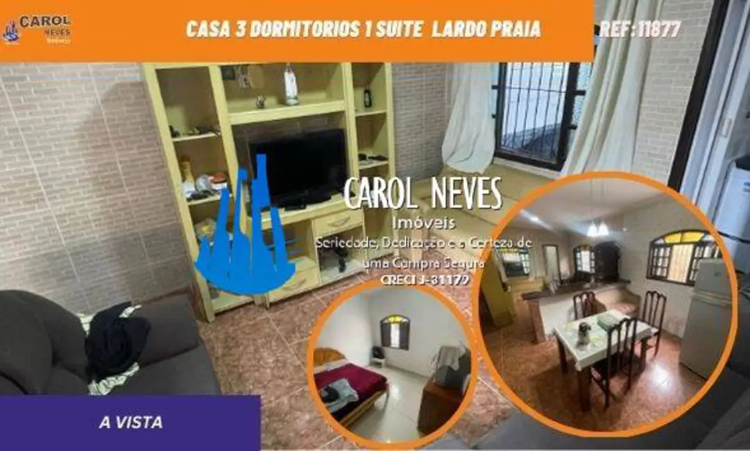 Foto 1 de Casa com 3 quartos à venda, 78m2 em Mongagua - SP