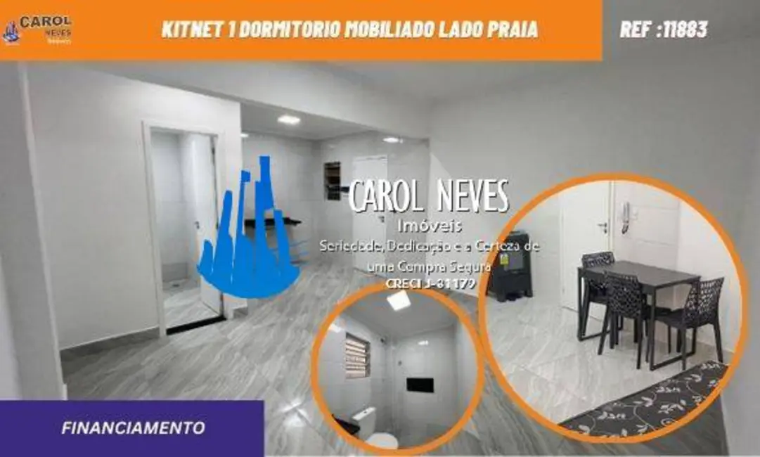 Foto 1 de Kitnet com 1 quarto à venda, 28m2 em Canto do Forte, Praia Grande - SP