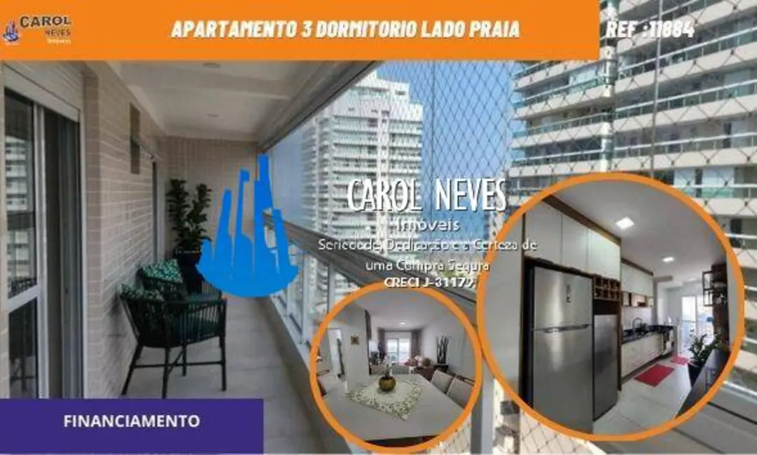 Apartamento com 3 quartos à venda, 127m2 em Canto do Forte, Praia Grande - SP - imagem 1 Foto 1 de Apartamento com 3 quartos à venda, 127m2 em Canto do Forte, Praia Grande - SP