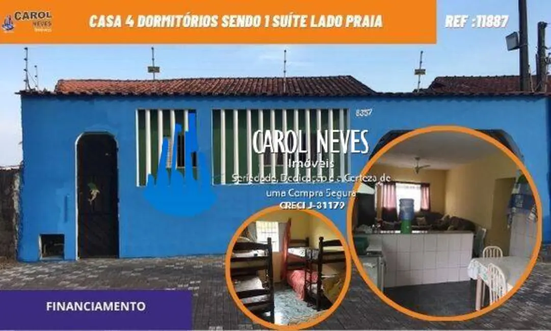 Foto 1 de Casa com 4 quartos à venda, 134m2 em Mongagua - SP