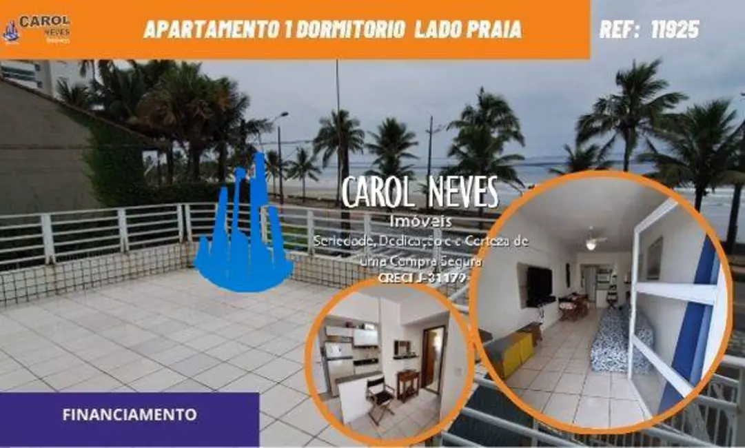 Foto 1 de Apartamento com 1 quarto à venda, 55m2 em Mongagua - SP