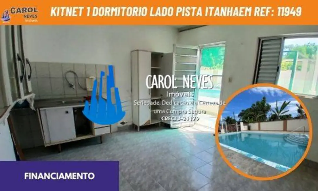 Foto 1 de Kitnet com 1 quarto à venda, 32m2 em Itanhaem - SP