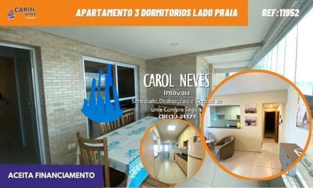 Apartamento com 3 quartos à venda, 166m2 em Centro, Mongagua - SP - imagem 1 Foto 1 de Apartamento com 3 quartos à venda, 166m2 em Centro, Mongagua - SP