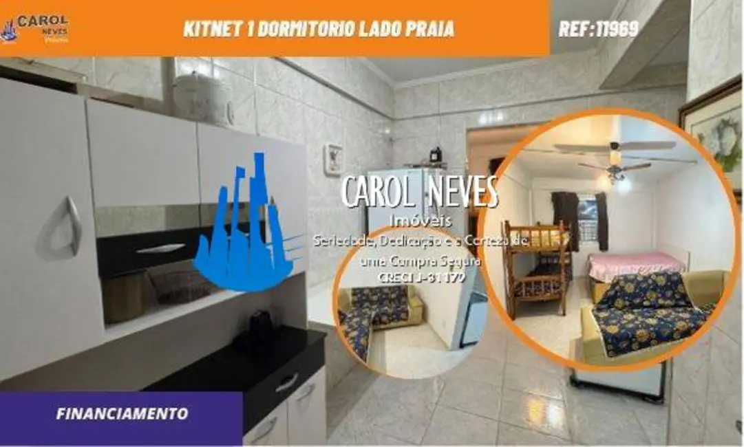 Foto 1 de Kitnet com 1 quarto à venda, 30m2 em Boqueirão, Praia Grande - SP