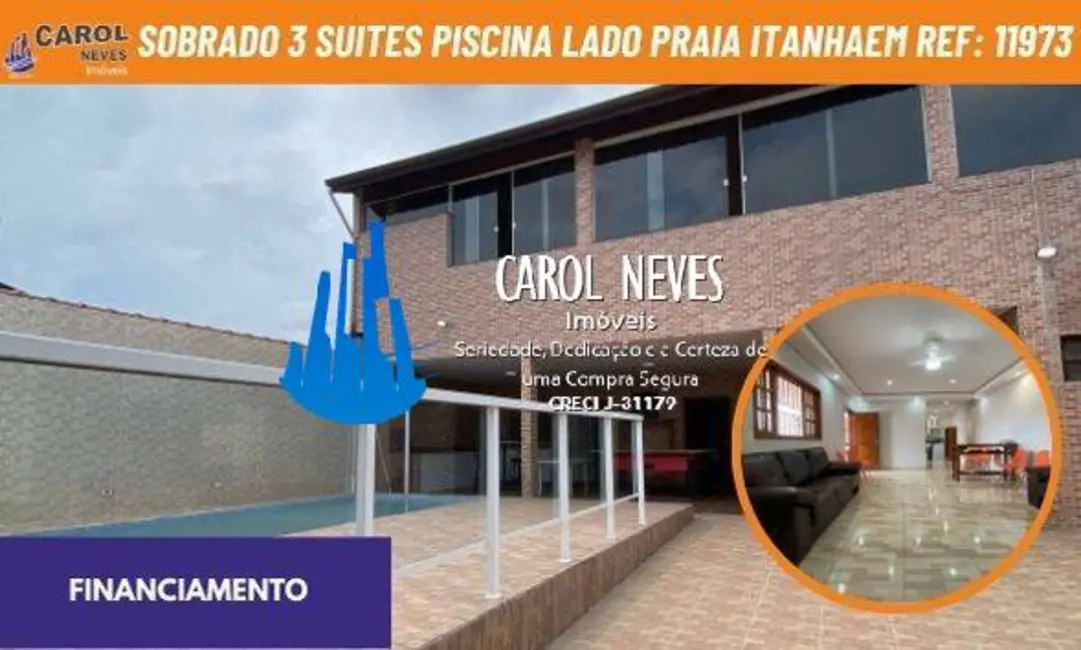 Foto 1 de Sobrado com 3 quartos à venda, 195m2 em Itanhaem - SP