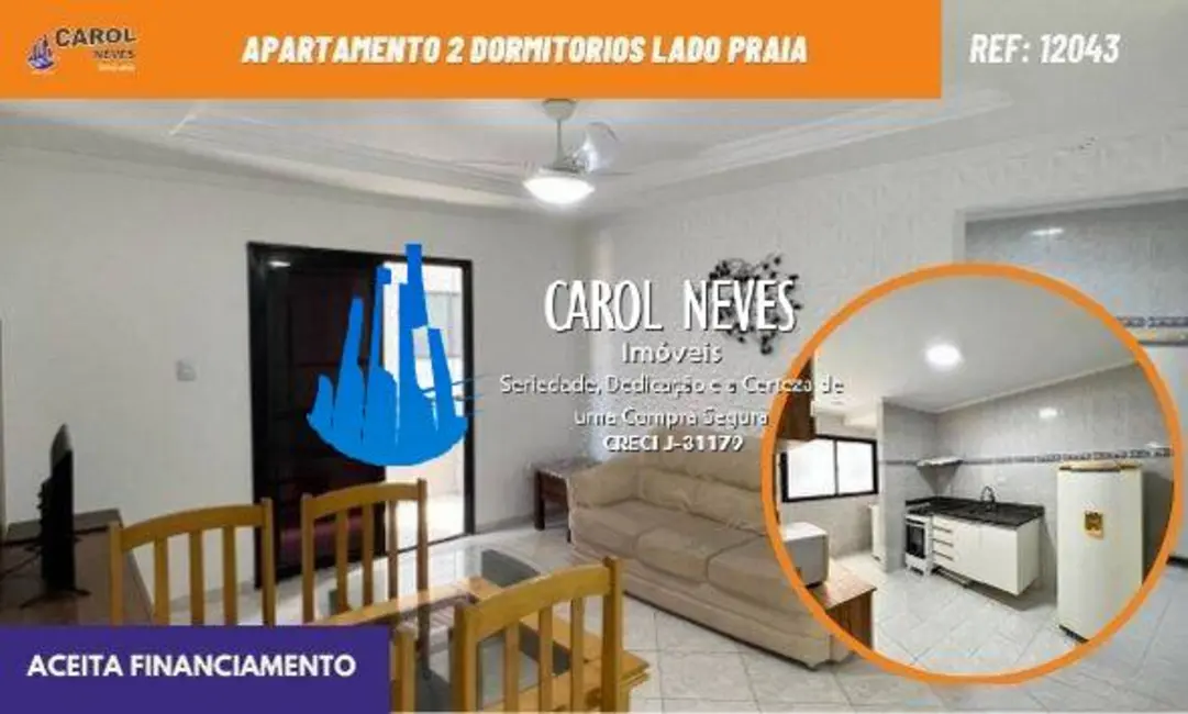 Foto 1 de Apartamento com 2 quartos à venda, 74m2 em Ocian, Praia Grande - SP