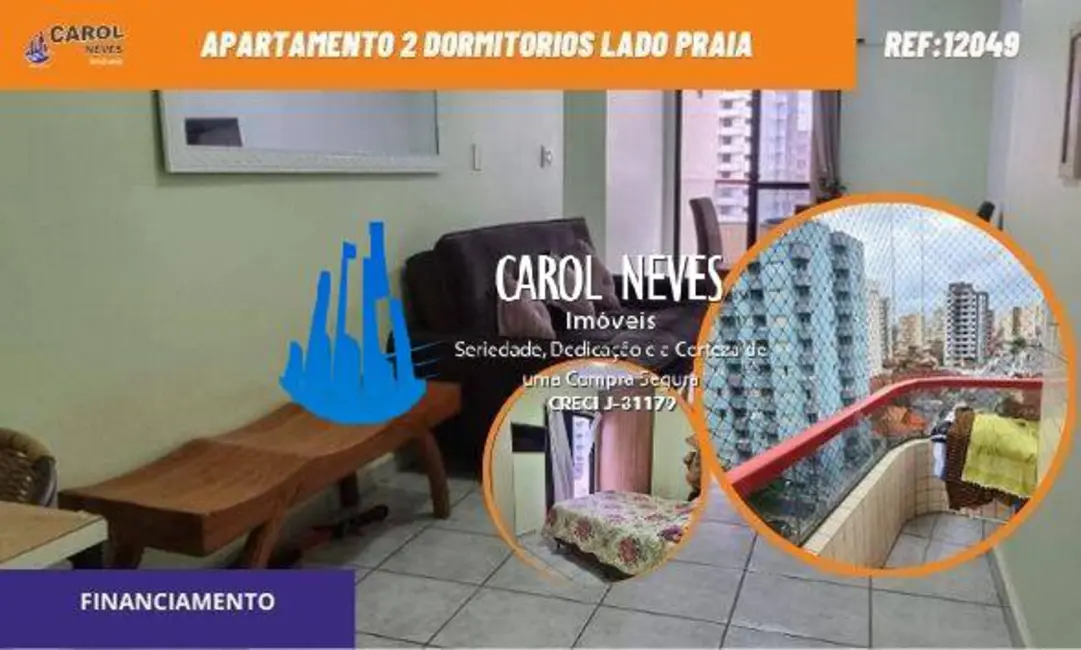 Foto 1 de Apartamento com 2 quartos à venda, 70m2 em Tupi, Praia Grande - SP