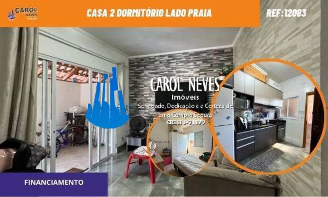 Casa com 2 quartos à venda, 63m2 em Caiçara, Praia Grande - SP - imagem 1 Foto 1 de Casa com 2 quartos à venda, 63m2 em Caiçara, Praia Grande - SP