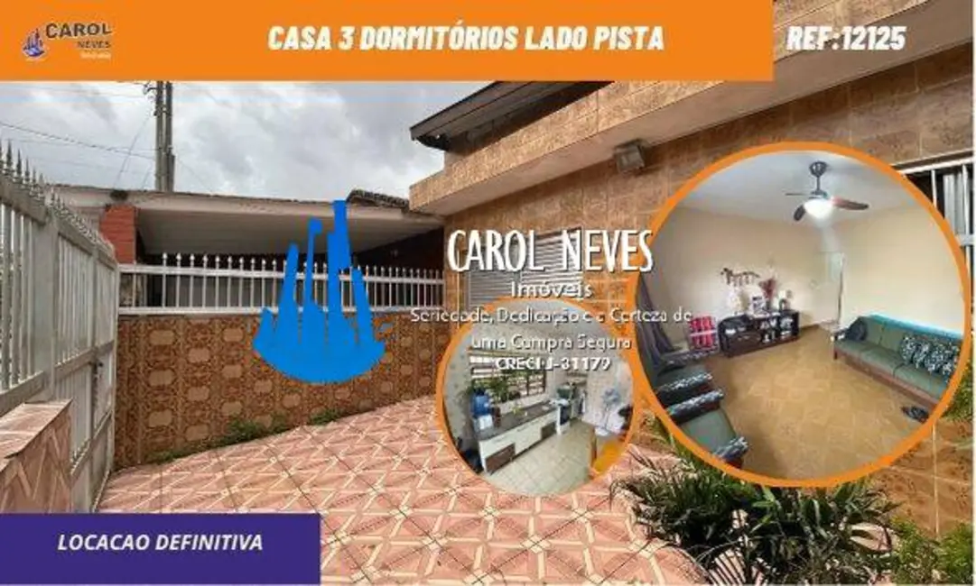 Foto 1 de Casa com 3 quartos para alugar, 130m2 em Mongagua - SP