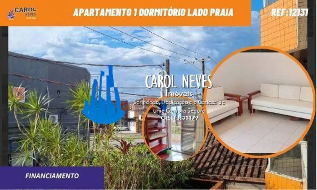 Foto 1 de Apartamento com 1 quarto à venda, 78m2 em Tupi, Praia Grande - SP