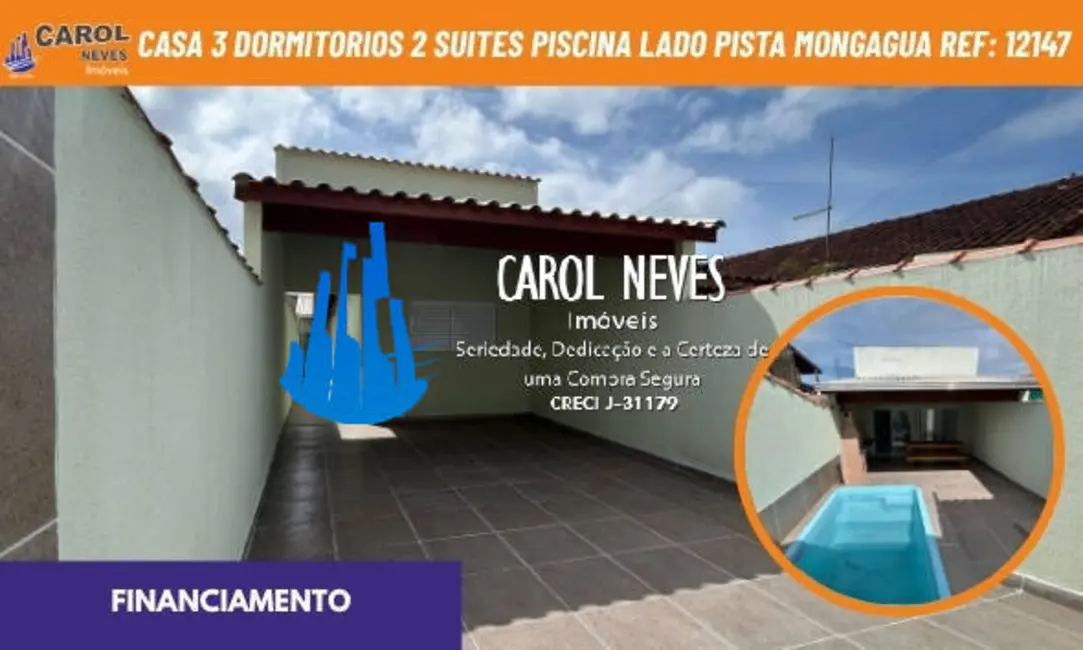Foto 1 de Casa com 3 quartos à venda, 127m2 em Mongagua - SP