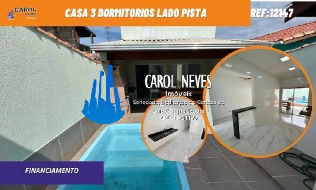 Foto 1 de Casa com 3 quartos à venda, 124m2 em Mongagua - SP