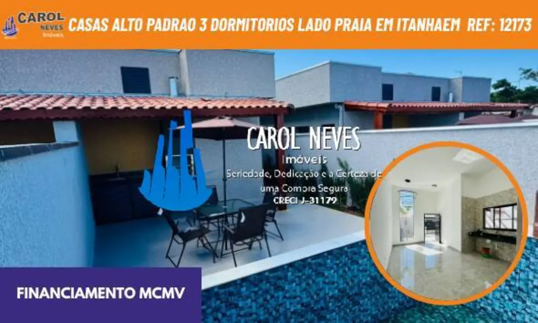 Foto 1 de Casa com 3 quartos à venda, 96m2 em Itanhaem - SP