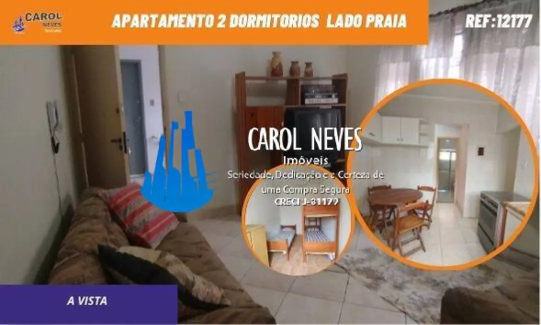 Foto 1 de Apartamento com 2 quartos à venda, 56m2 em Aviação, Praia Grande - SP
