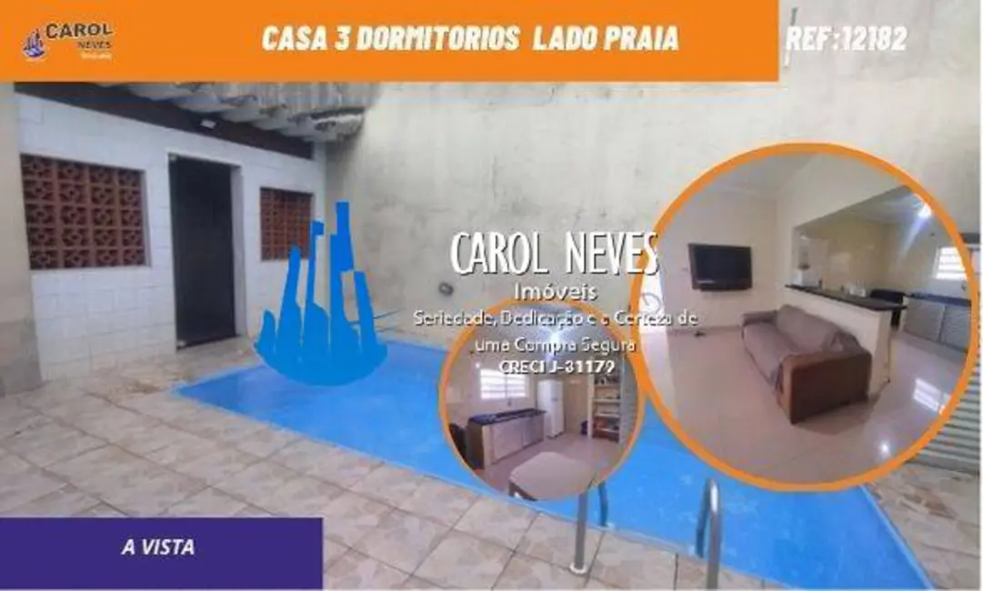 Foto 1 de Casa com 3 quartos à venda, 85m2 em Mongagua - SP