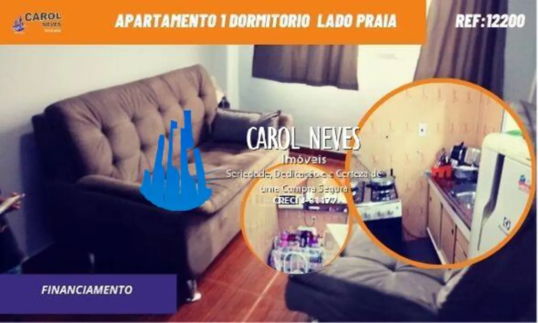 Foto 1 de Apartamento com 1 quarto à venda, 62m2 em Mongagua - SP