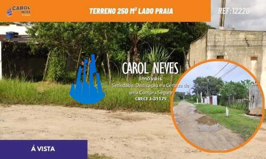 Foto 1 de Terreno / Lote à venda, 250m2 em Itanhaem - SP