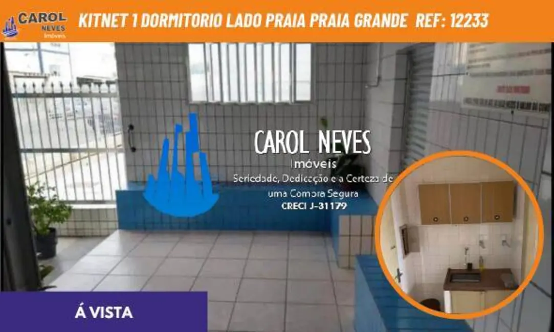 Foto 1 de Kitnet com 1 quarto à venda, 26m2 em Ocian, Praia Grande - SP