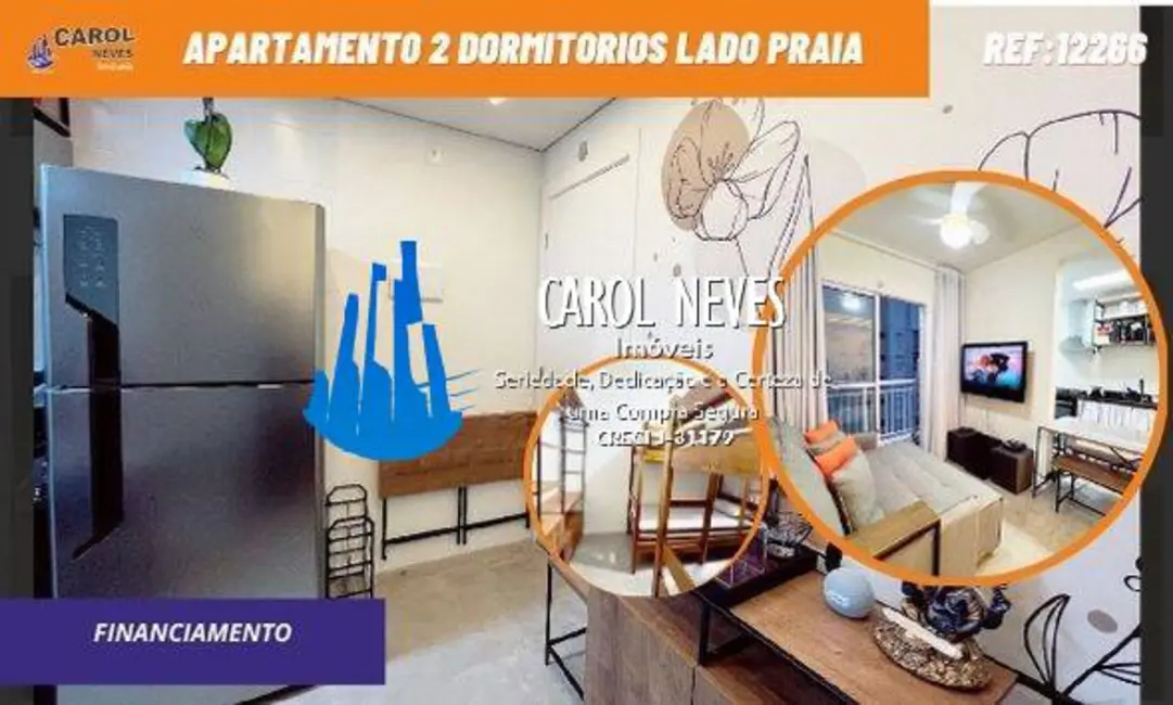 Foto 1 de Apartamento com 2 quartos à venda, 48m2 em Ocian, Praia Grande - SP