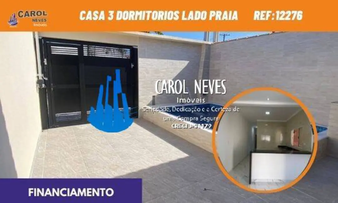 Foto 1 de Casa com 3 quartos à venda, 90m2 em Mongagua - SP