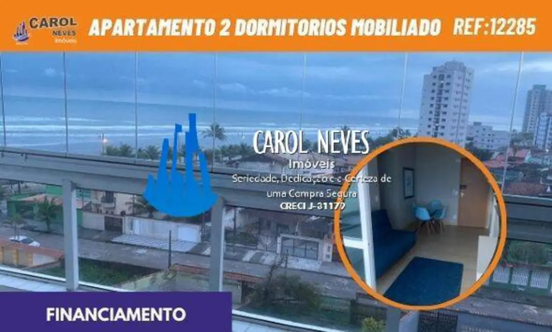 Foto 1 de Apartamento com 2 quartos à venda, 65m2 em Mongagua - SP