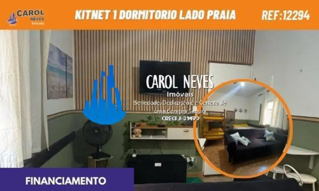 Kitnet com 1 quarto à venda, 37m2 em Caiçara, Praia Grande - SP - imagem 1 Foto 1 de Kitnet com 1 quarto à venda, 37m2 em Caiçara, Praia Grande - SP