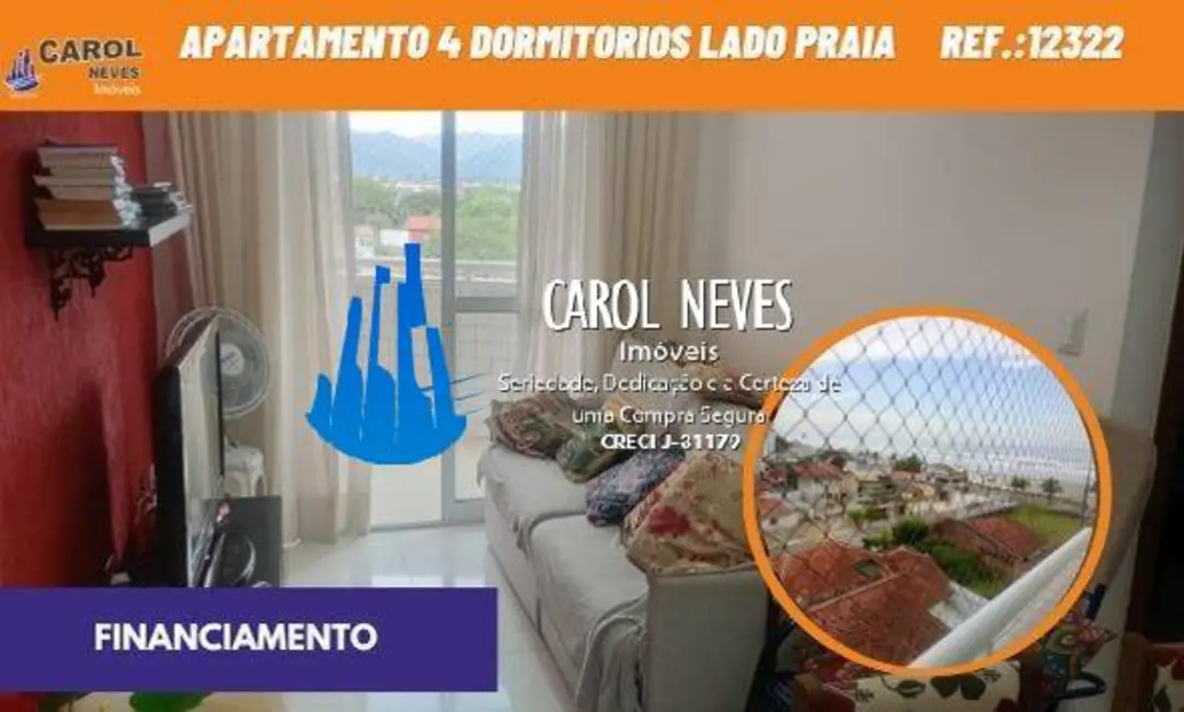 Foto 1 de Apartamento com 4 quartos à venda, 110m2 em Mongagua - SP