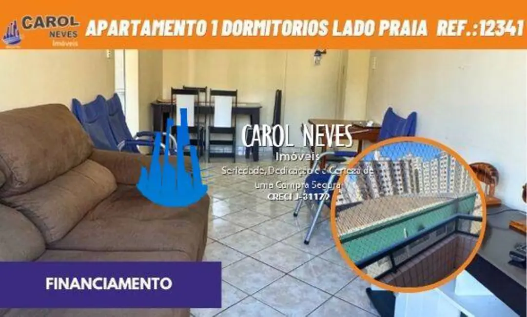 Foto 1 de Apartamento com 1 quarto à venda, 54m2 em Guilhermina, Praia Grande - SP